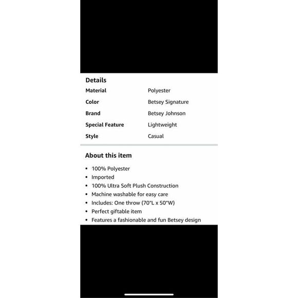 Betsey Johnson Black Blanket with Neon Accents - Picture 3 of 10